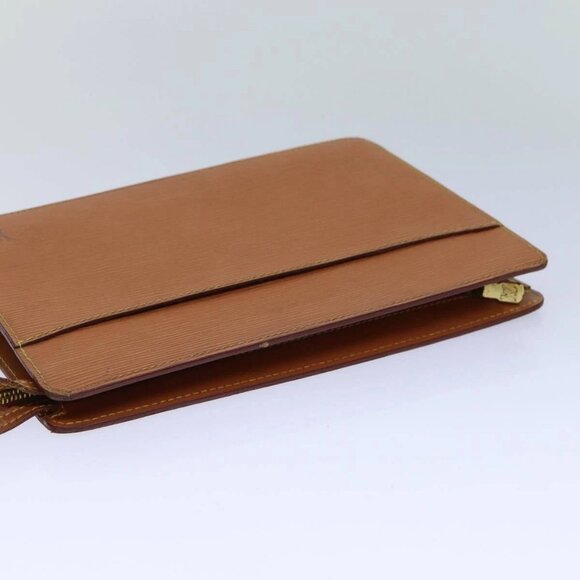 LOUIS VUITTON Epi Pochette Homme Clutch Bag Brown Zipang gold - Picture 6 of 16